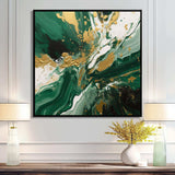 Green and Gold Liquid Magic I - Abstract Canvas Wall Art