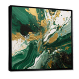 Green and Gold Liquid Magic I - Abstract Canvas Wall Art