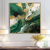 Green and Gold Liquid Magic I - Abstract Canvas Wall Art