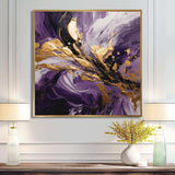 Purple and Gold Liquid Magic II - Abstract Canvas Wall Art