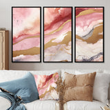 Pink and Gold Enchanted Spills I - Multi-Panels