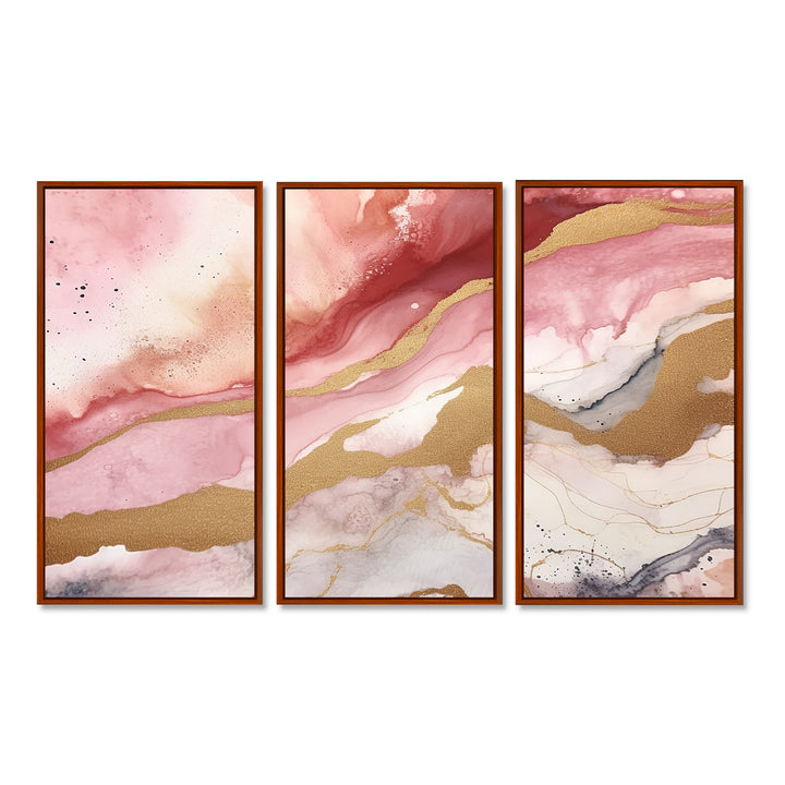 Pink and Gold Enchanted Spills I - Multi-Panels