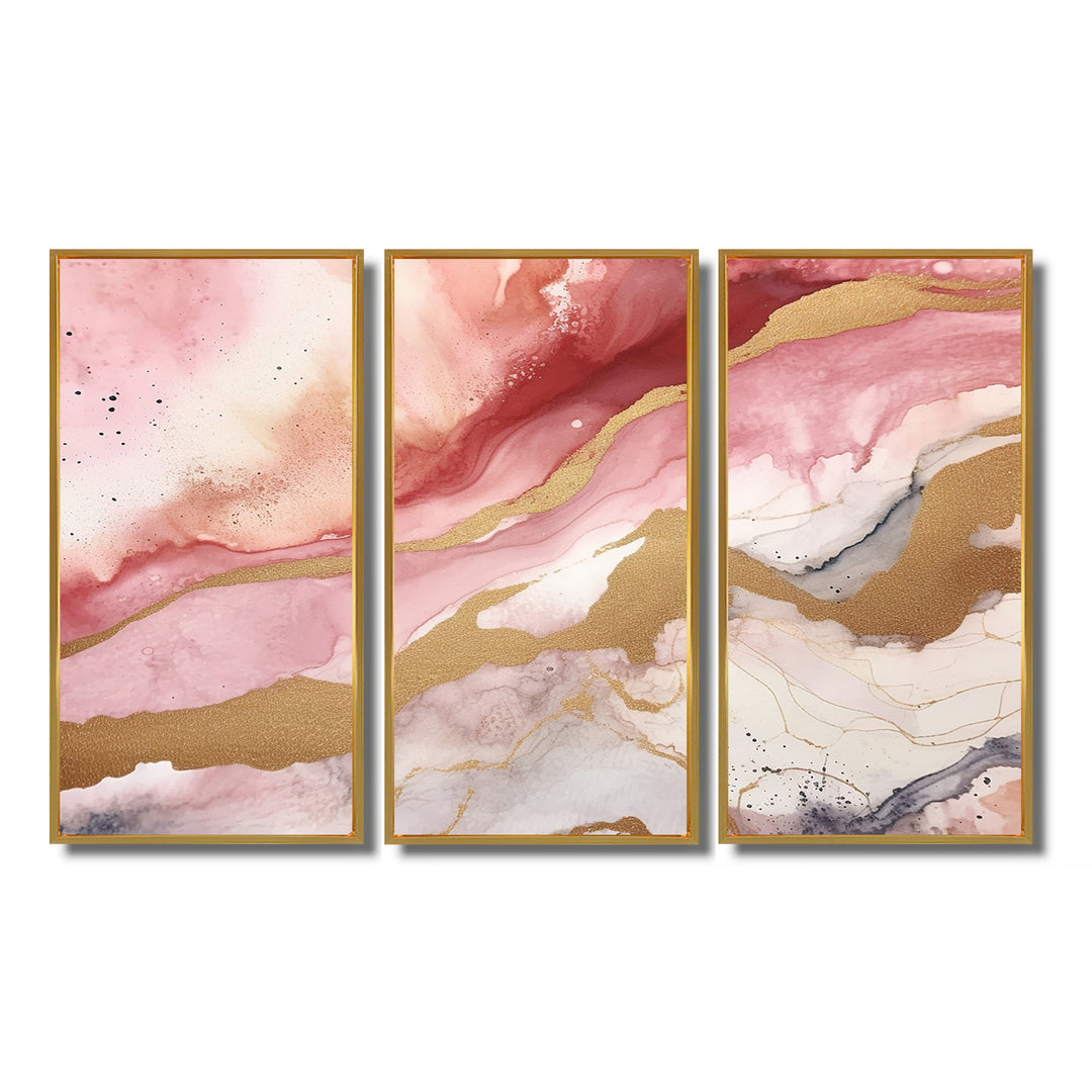 Pink and Gold Enchanted Spills I - Multi-Panels