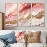 Pink and Gold Enchanted Spills I - Multi-Panels