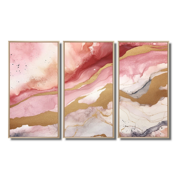 Pink and Gold Enchanted Spills I - Multi-Panels