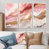 Pink and Gold Enchanted Spills I - Multi-Panels