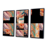 Teal Pink Marbled Whimsy III - Multi-Panel Canvas Prints