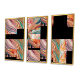 Teal Pink Marbled Whimsy III - Multi-Panel Canvas Prints