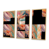 Teal Pink Marbled Whimsy III - Multi-Panel Canvas Prints
