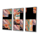 Teal Pink Marbled Whimsy III - Multi-Panel Canvas Prints