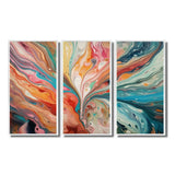 Teal Pink Marbled Whimsy III - Multi-Panel Canvas Prints