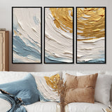 Gold and Blue Vibrant Spirals II - Multi-Panels