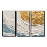 Gold and Blue Vibrant Spirals II - Multi-Panels