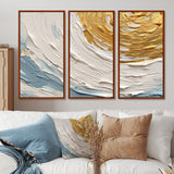 Gold and Blue Vibrant Spirals II - Multi-Panels