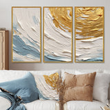 Gold and Blue Vibrant Spirals II - Multi-Panels