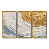 Gold and Blue Vibrant Spirals II - Multi-Panels