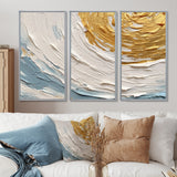 Gold and Blue Vibrant Spirals II - Multi-Panels