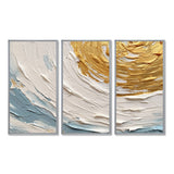 Gold and Blue Vibrant Spirals II - Multi-Panels