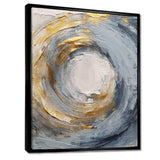 Gold and Blue Vibrant Spirals IV - Abstract Canvas Wall Art