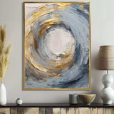 Gold and Blue Vibrant Spirals IV - Abstract Canvas Wall Art