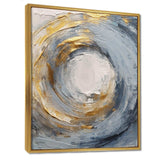 Gold and Blue Vibrant Spirals IV - Abstract Canvas Wall Art