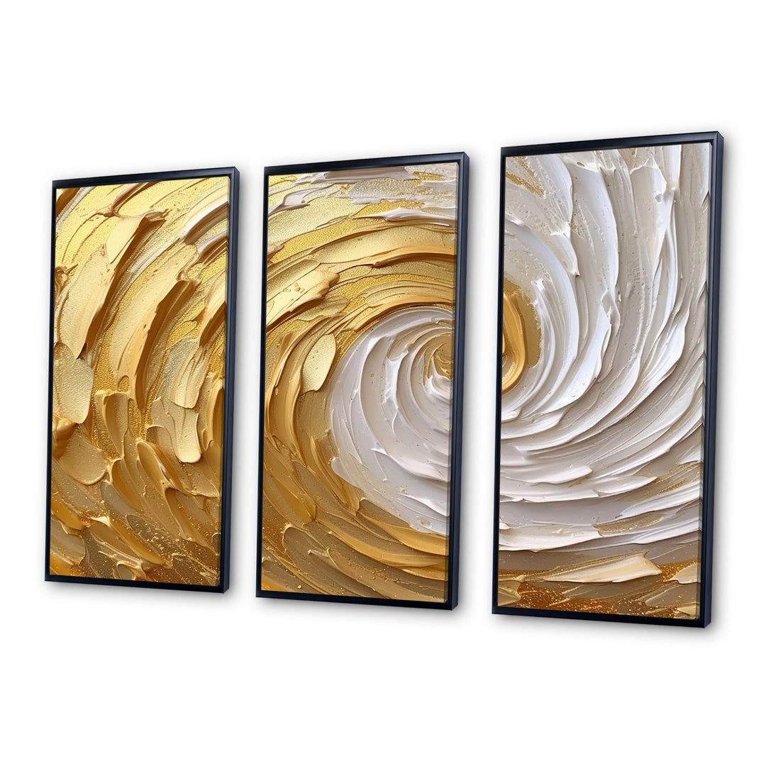 Gold and Cream Enchanted Whirls I - Multi-Panels