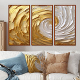 Gold and Cream Enchanted Whirls I - Multi-Panels