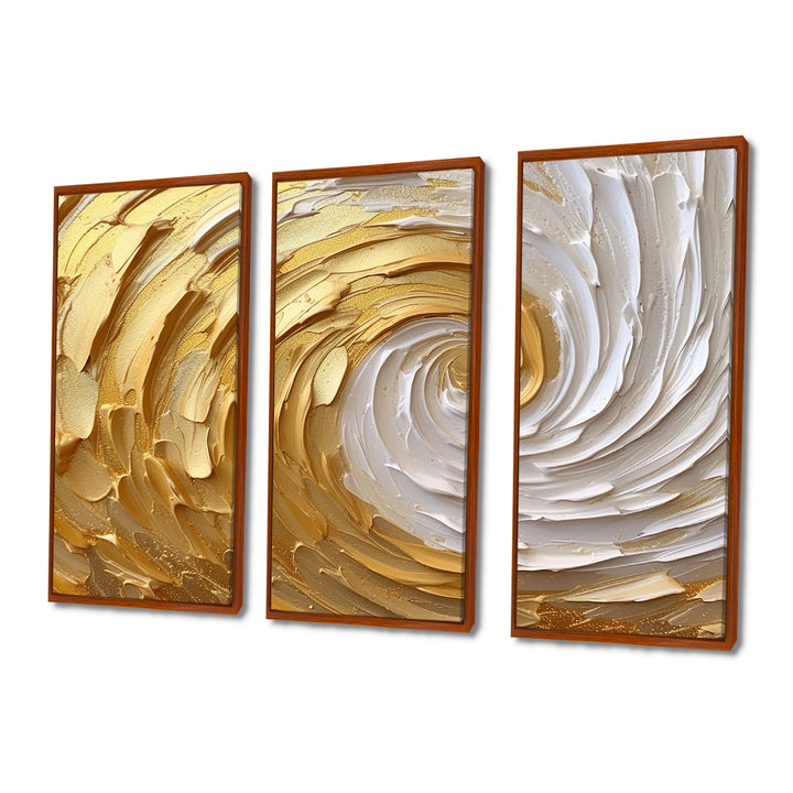 Gold and Cream Enchanted Whirls I - Multi-Panels