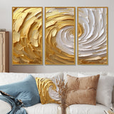 Gold and Cream Enchanted Whirls I - Multi-Panels