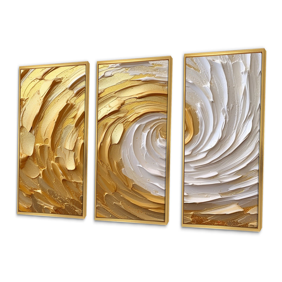 Gold and Cream Enchanted Whirls I - Multi-Panels