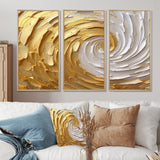 Gold and Cream Enchanted Whirls I - Multi-Panels