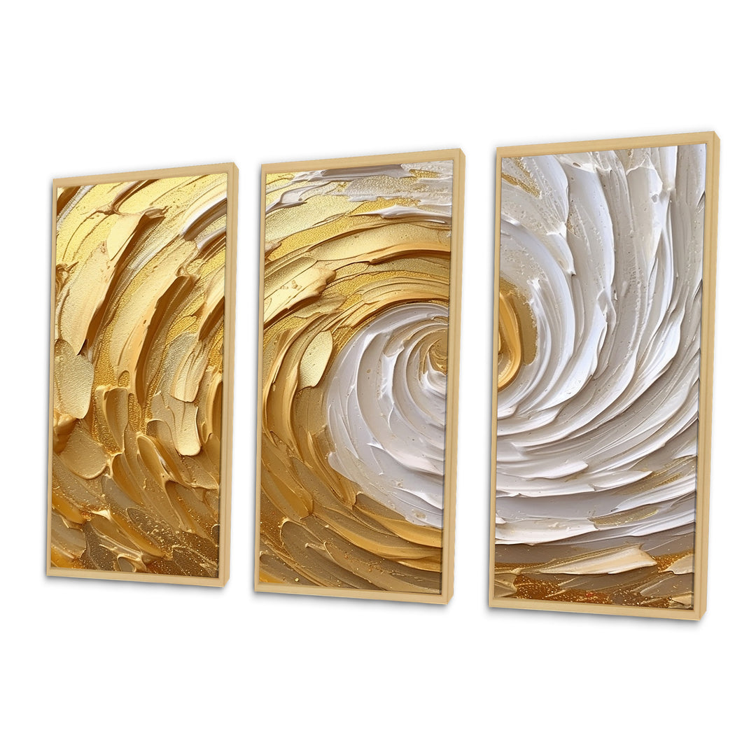 Gold and Cream Enchanted Whirls I - Multi-Panels