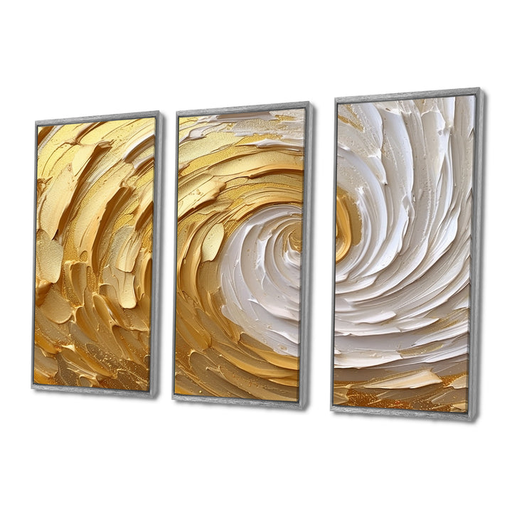 Gold and Cream Enchanted Whirls I - Multi-Panels