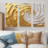 Gold and Cream Enchanted Whirls I - Multi-Panels