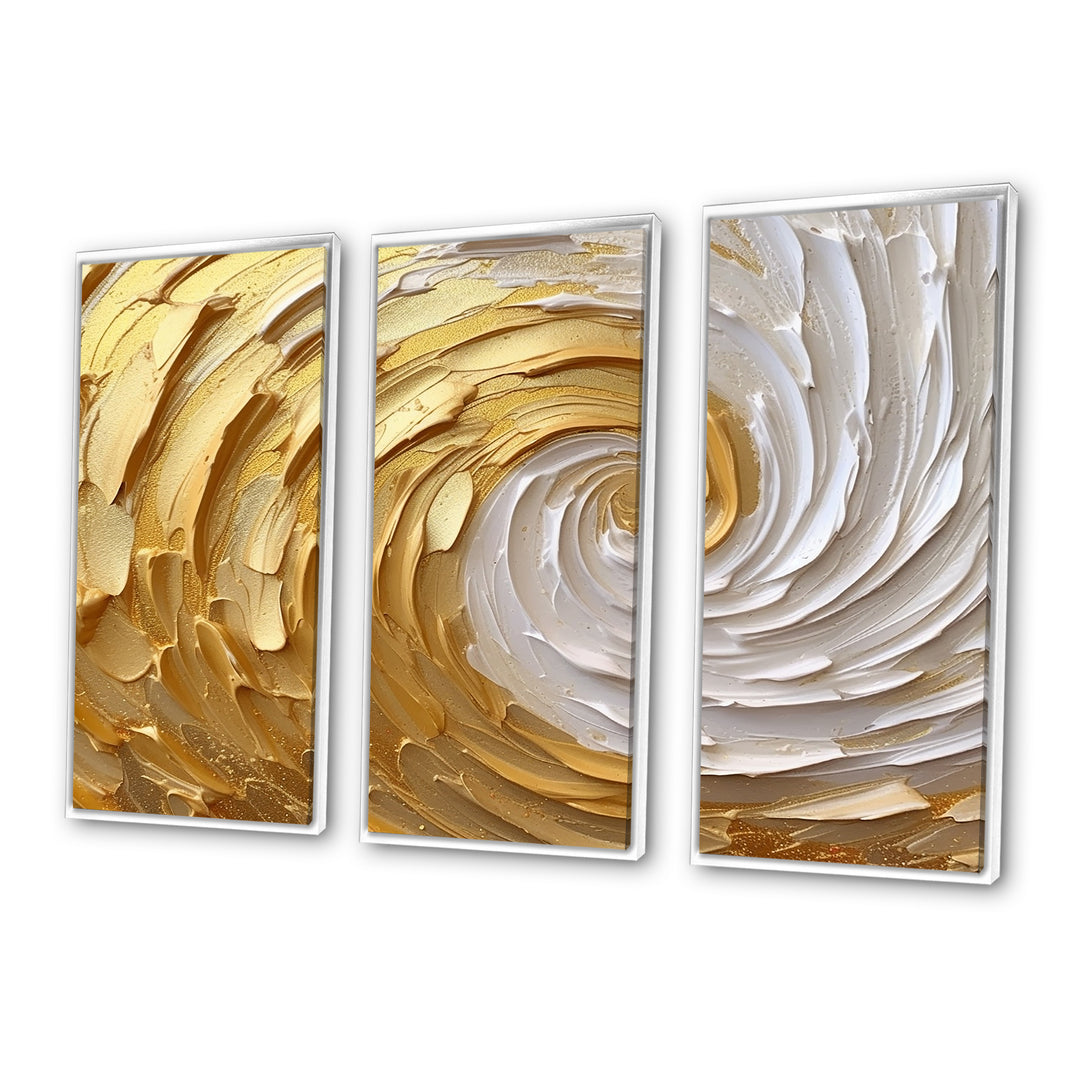 Gold and Cream Enchanted Whirls I - Multi-Panels