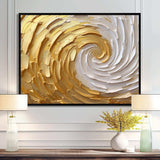 Gold and Cream Enchanted Whirls I - Abstract Canvas Wall Art