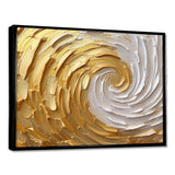 Gold and Cream Enchanted Whirls I - Abstract Canvas Wall Art