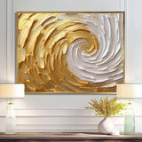 Gold and Cream Enchanted Whirls I - Abstract Canvas Wall Art