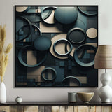 Teal Fragmented Forms - Abstract Canvas Wall Art