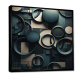 Teal Fragmented Forms - Abstract Canvas Wall Art