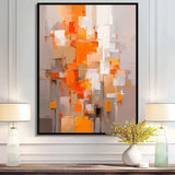 Orange Brown Shattered Realities - Abstract Canvas Wall Art