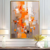 Orange Brown Shattered Realities - Abstract Canvas Wall Art