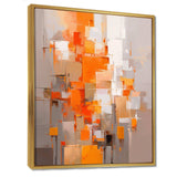 Orange Brown Shattered Realities - Abstract Canvas Wall Art