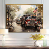 Fire Truck II - Americana Canvas Wall Art