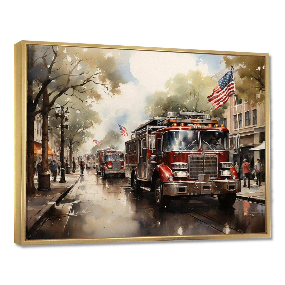 Fire Truck II - Americana Canvas Wall Art