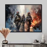 Fireman Heroes In Action II - Americana Canvas Wall Art