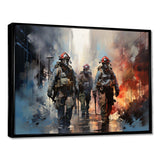 Fireman Heroes In Action II - Americana Canvas Wall Art