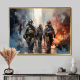 Fireman Heroes In Action II - Americana Canvas Wall Art