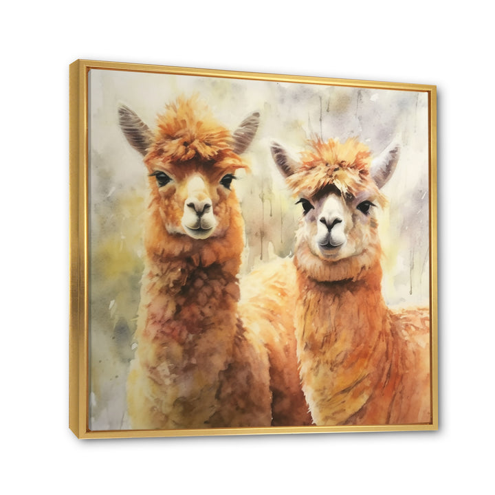 Graceful Alpacas - Brown Alpaca Wall Art