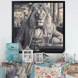 Lion Having A Drink - Animal Home Decor Art